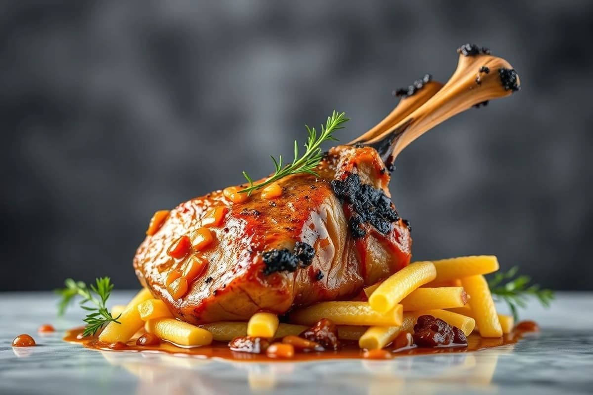 Cordero al Horno con Salsa de Ponzu y Brotes de Soja