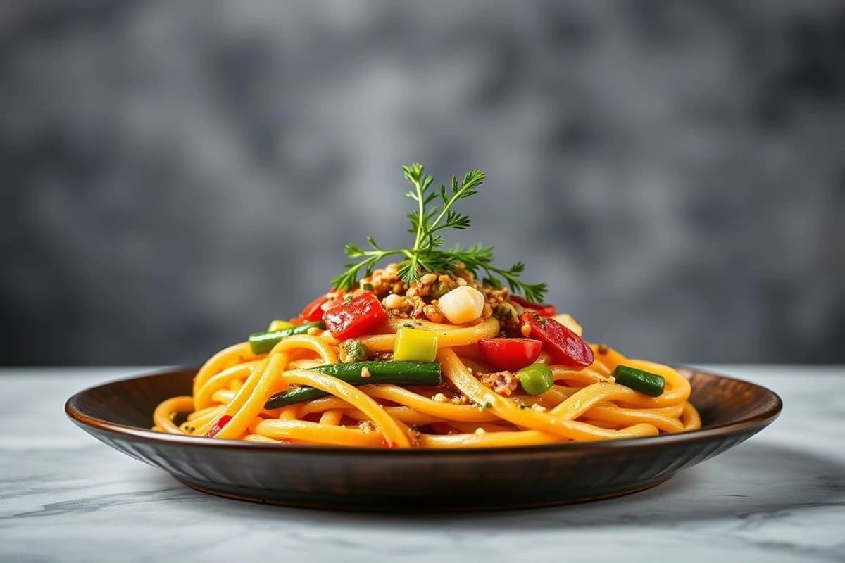 Pasta de Ternera Al Wok con Champiñones y Zanahorias