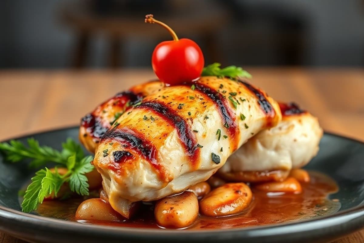 Pollo al Grill con Rúcula y Tomate Cherry