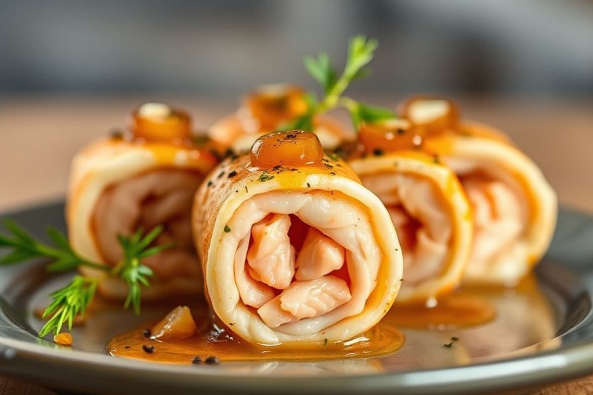 Rollitos de Salmón al Horno con Salsa de Soja y Miel