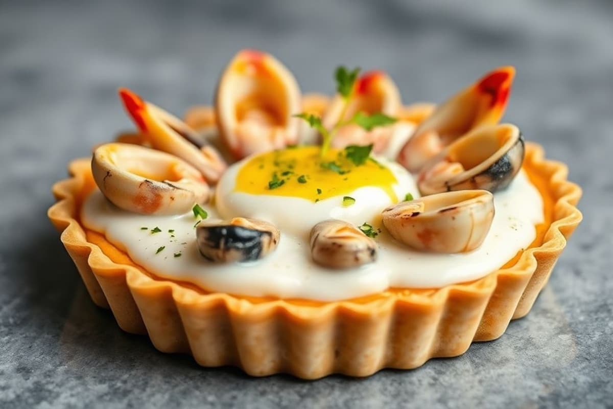 Tarta de Merluza con Crema de Queso y Salsa de Ajo