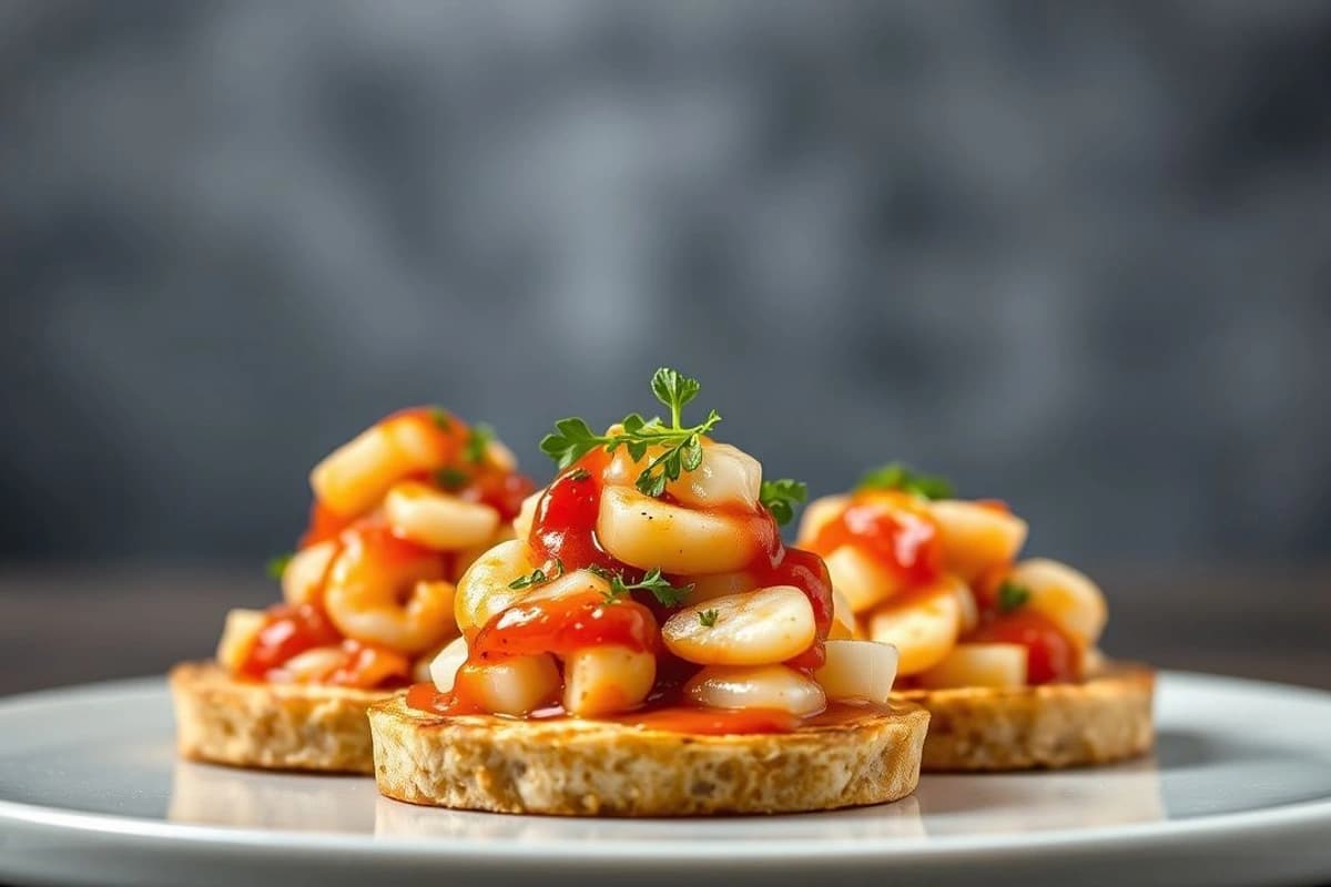 Tostadas de Calamares Coreanas con Salsa de Gochujang