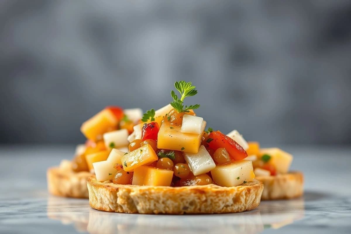 Tostadas de Camarón con Salsa de Tamarindo y Coco