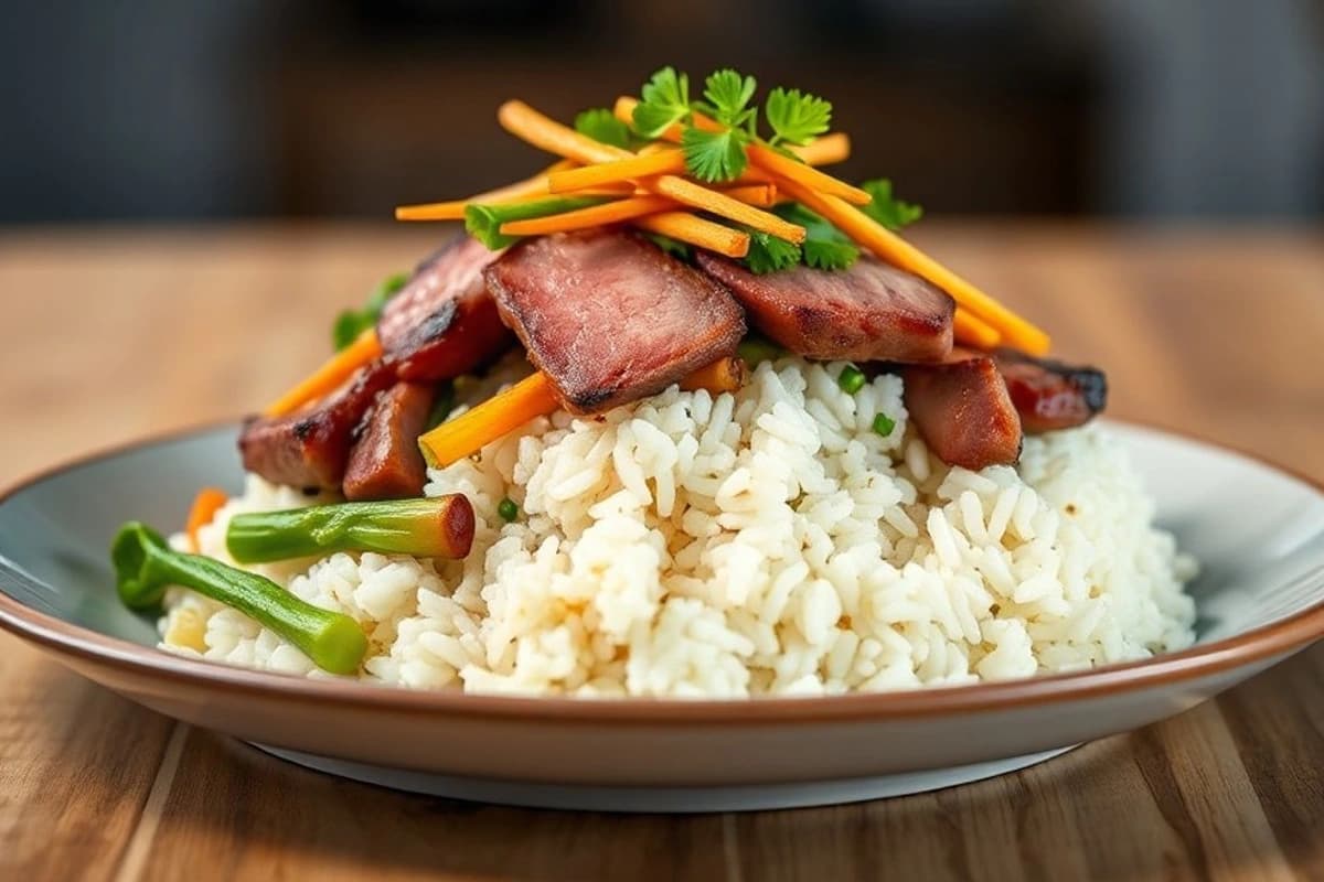 Bulgogi de Ternera Coreana con Verduras Asadas y Arroz Blanco