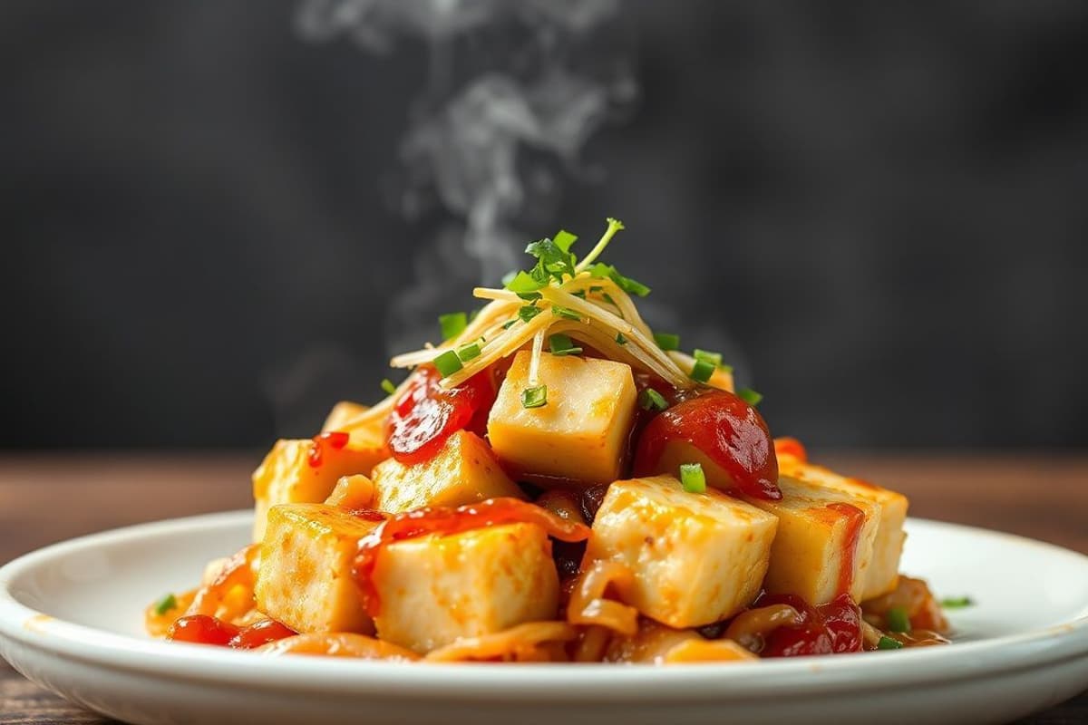 Bulgogi de Tofu con Soja Fermentada y Cebolla Caramelizada