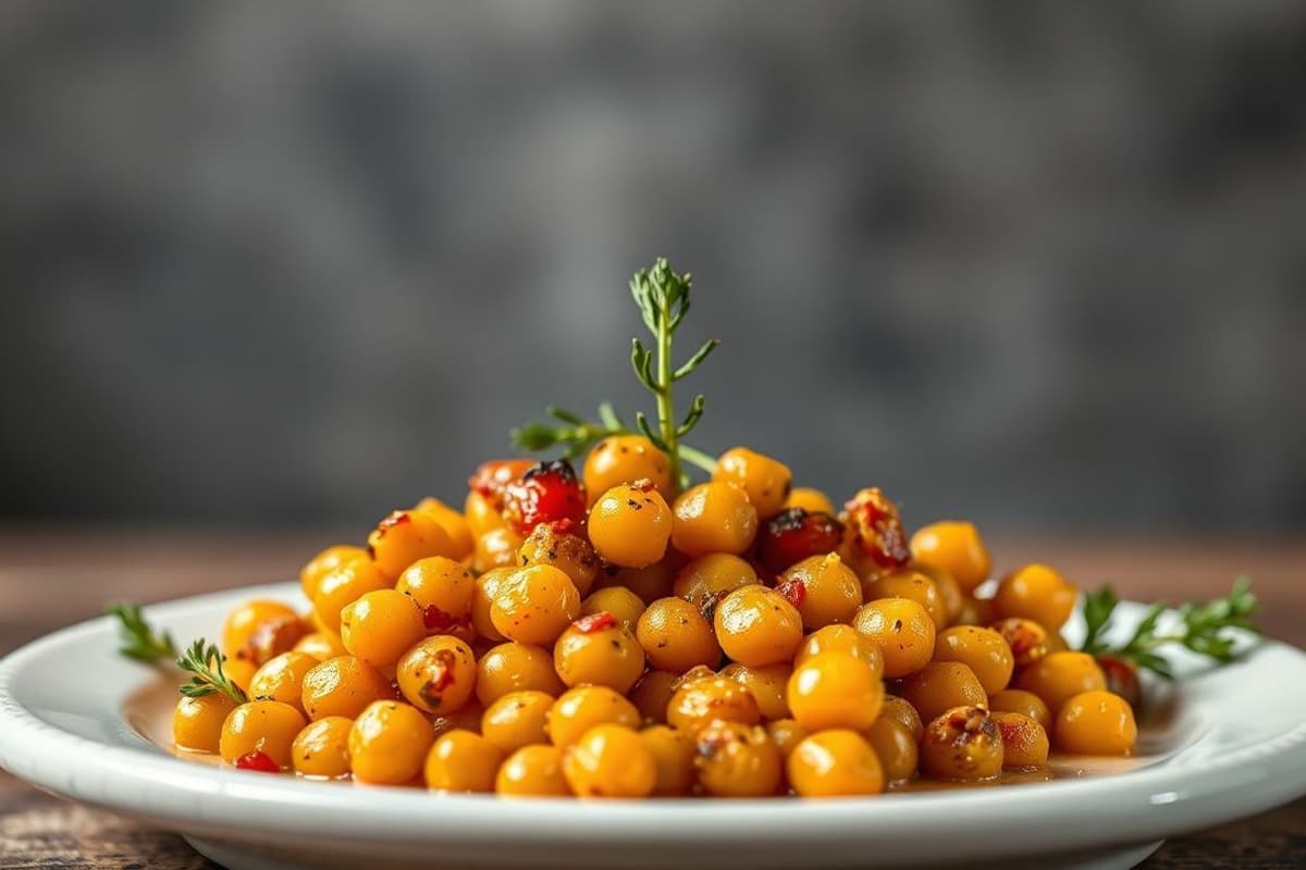 Chopitos de garbanzos al horno con ajo caramelizado y pimentón ahumado