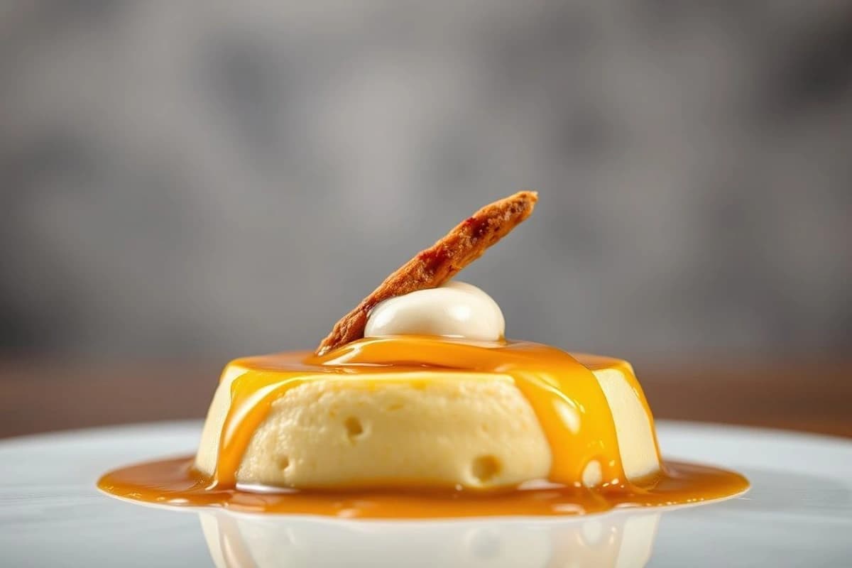 Crema Catalana de Leche de Cabra con Caramelo de Miel y Plátano Asado