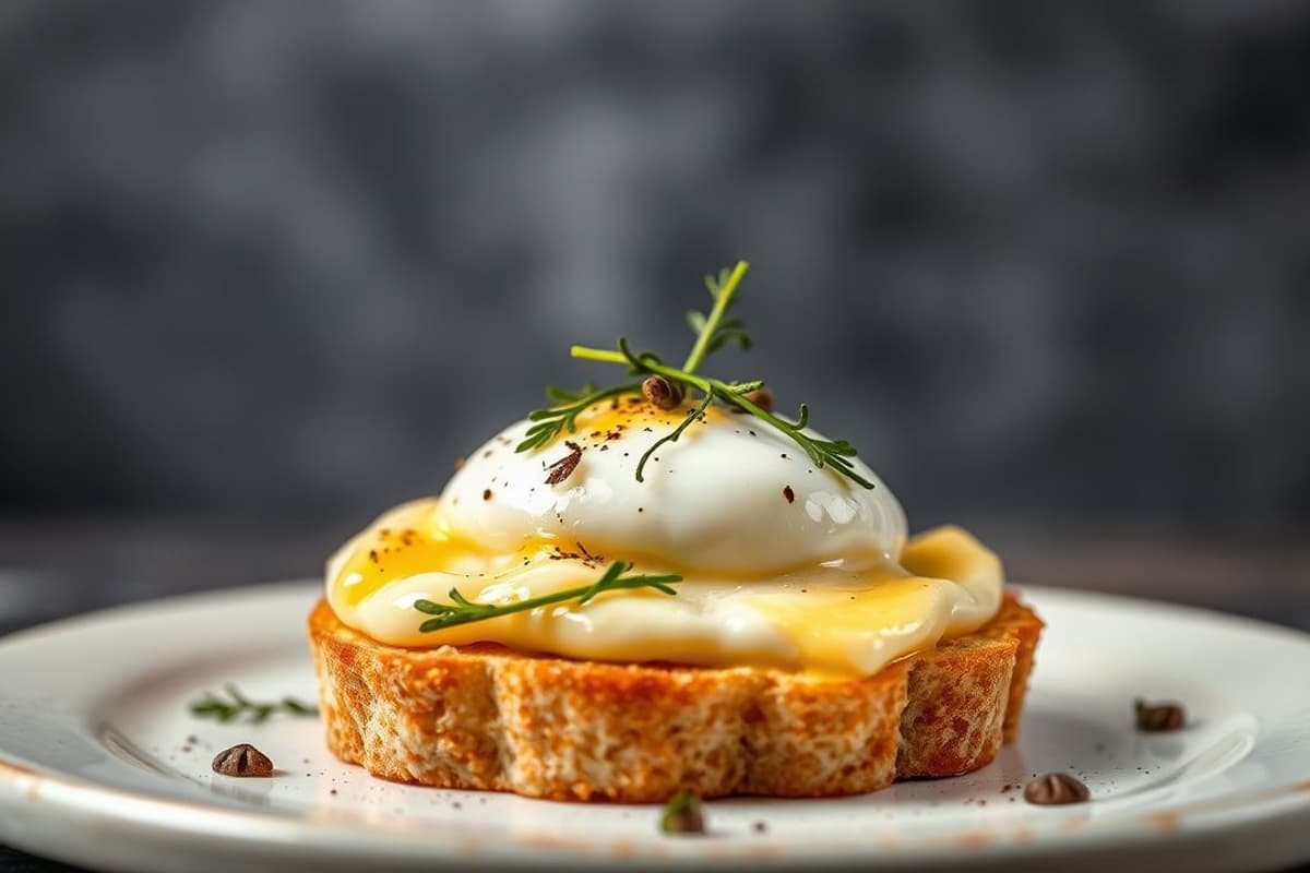 Cremosa Alegría de Halloween: Crema de espinacas con huevo poché y crostini de pan integral