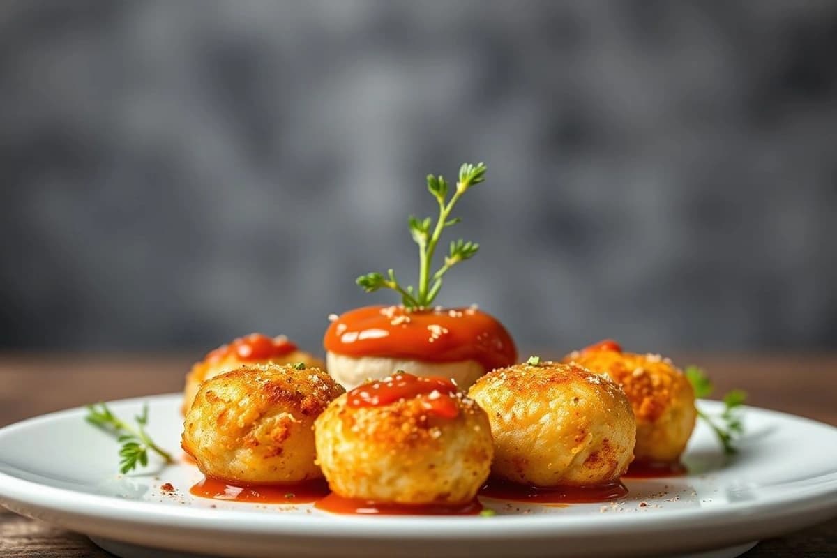 Croquetas de cerdo con salsa romesco casera: un plato español para deslumbrar