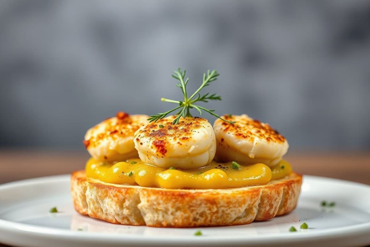 Croquetas de Merluza con Ajo y Perejil sobre Pan Tostado