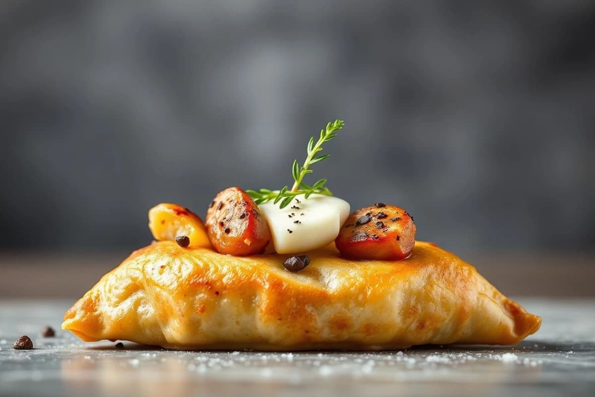 Empanada de Gambas con Queso Feta y Aceitunas negras: Un sabor griego en cada mordida
