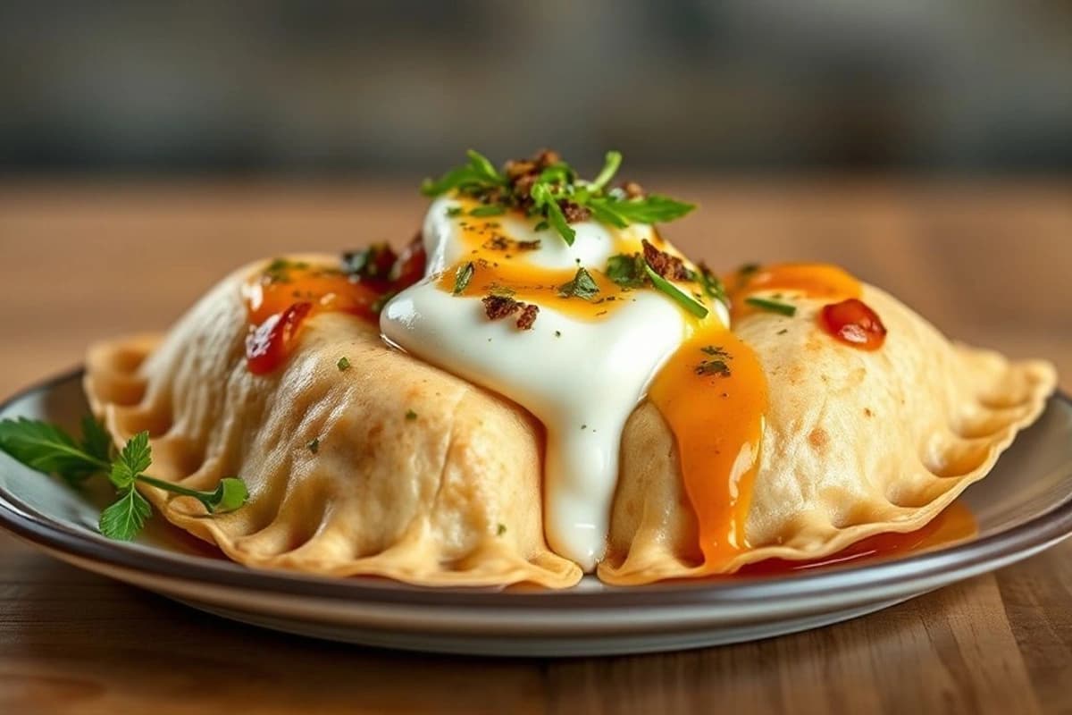 Empanadas de dorado fresco con queso crema y salsa de chimichurri