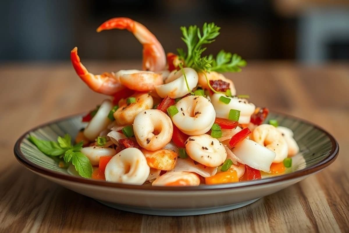 Ensalada de Mariscos con Tamarindo y Jengibre: un Sabor Exótico para la Nochevieja