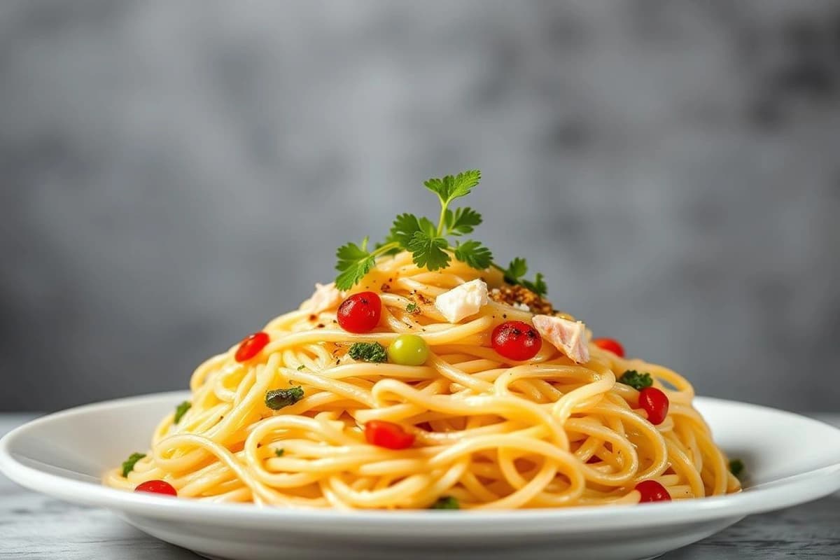 Fideos de arroz vietnamitas con tofu y soja, verduras frescas y salsas caseras