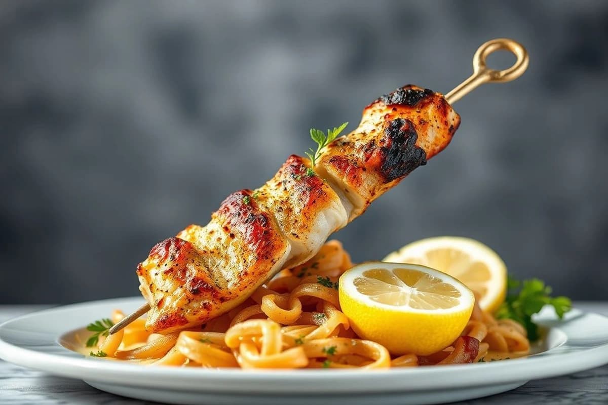 Kebab de Pescado con Azafrán y Limón: Un Viaje a la Costa Mediterránea