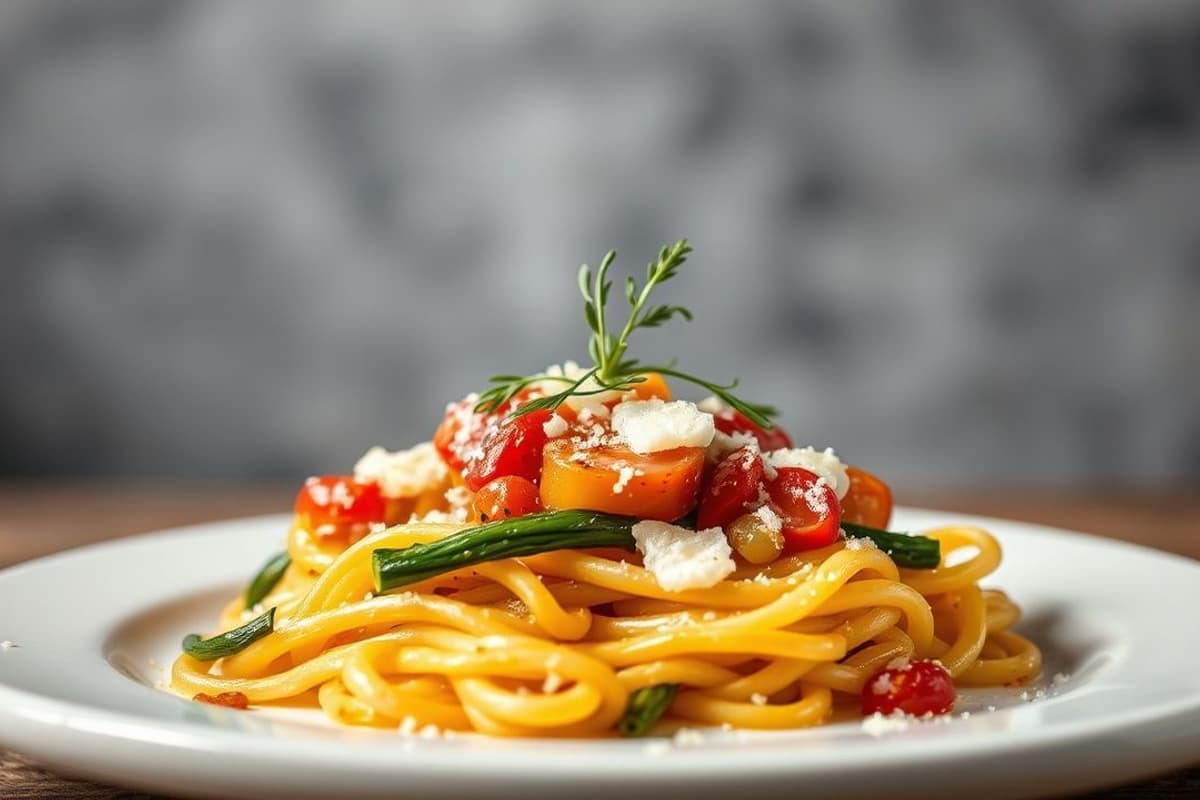 Lasaña de Espinacas y Champiñones con Salsa de Tomate y Queso Parmesano