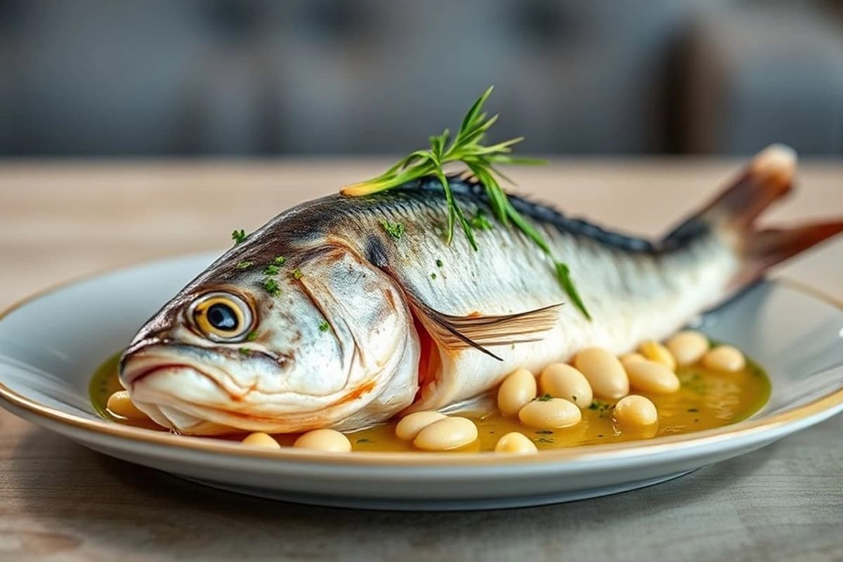 Merluza al Horno con Salsa de Limón y Hierbas: Un Plato de Pescado Azul con Esencia Portuguesa