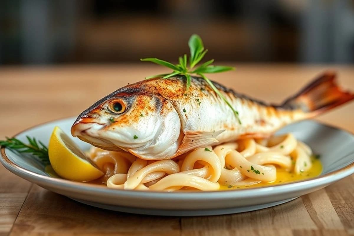 Pescado al Horno con Mantequilla de Limón y Hierbas Frescas