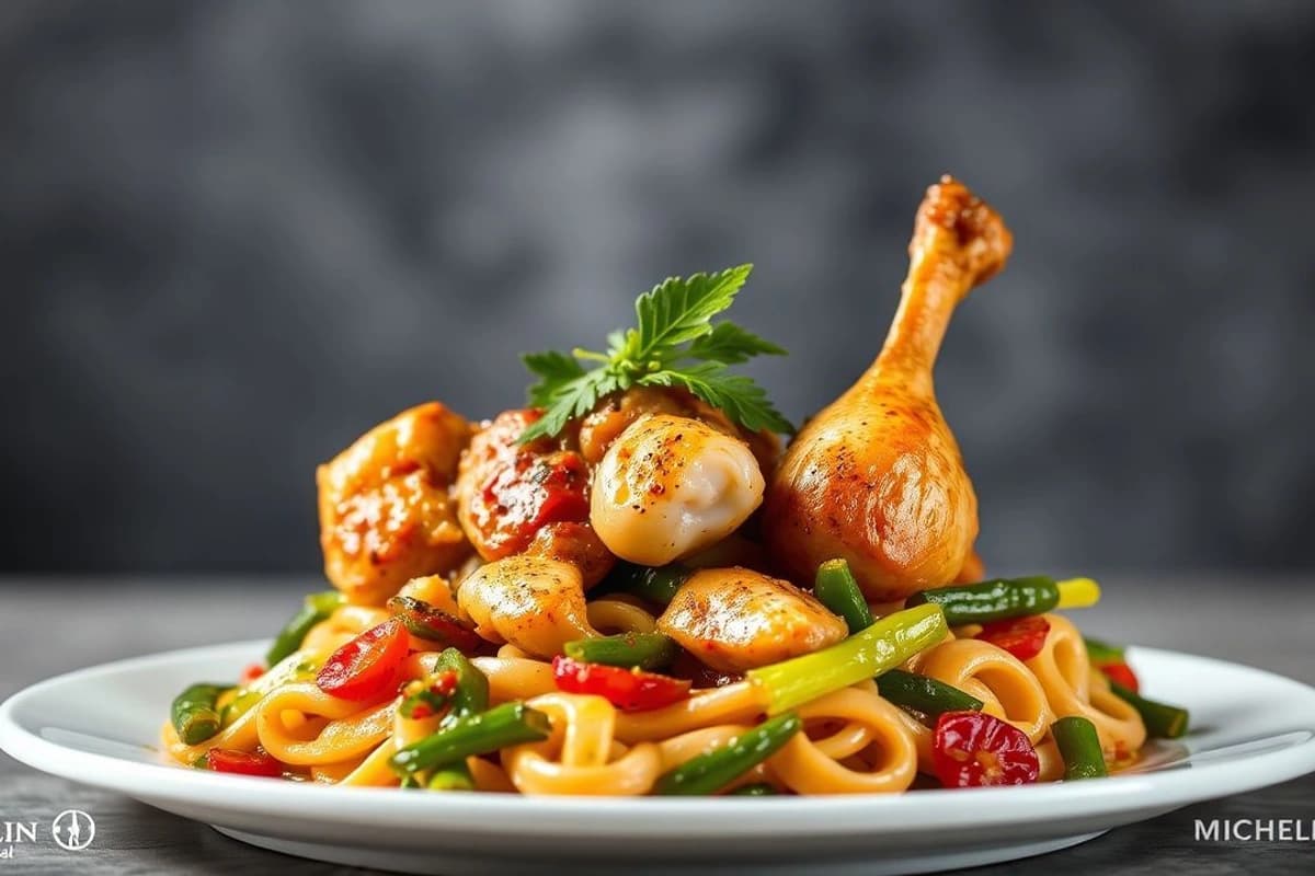 Pollo al Wok con Verduras de Primavera y Salsa de Soja Cremosa