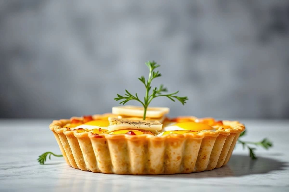 Quiche Lorraine Francesa en Olla, con Huevos Frescos y Queso Emmental Derretido