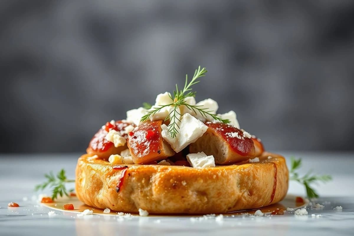 Roti de cordero vaporizado con especias caseras y queso feta fresco