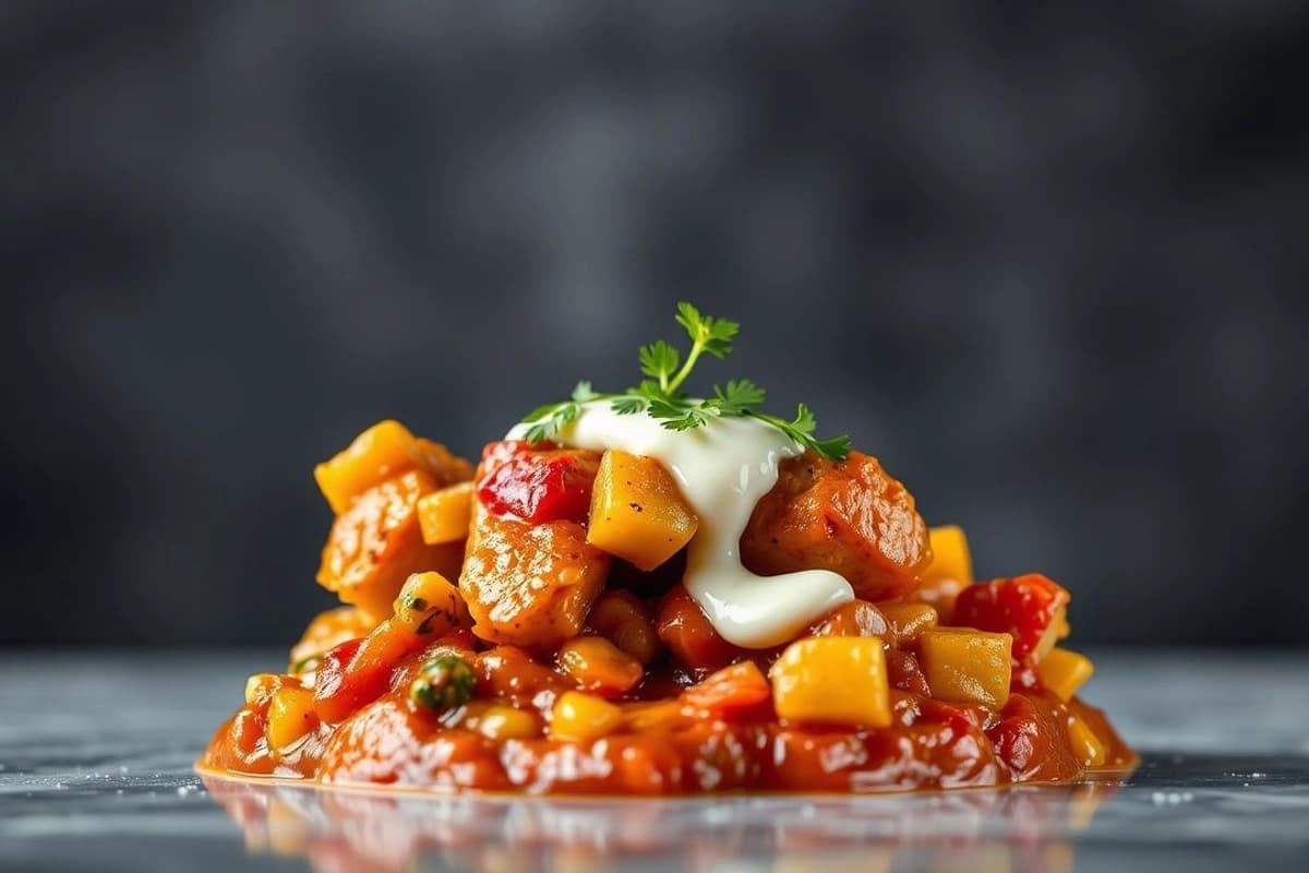 Sabor de Nochevieja: Salsa de chile chipotle con pollo deshebrado y crema ácida