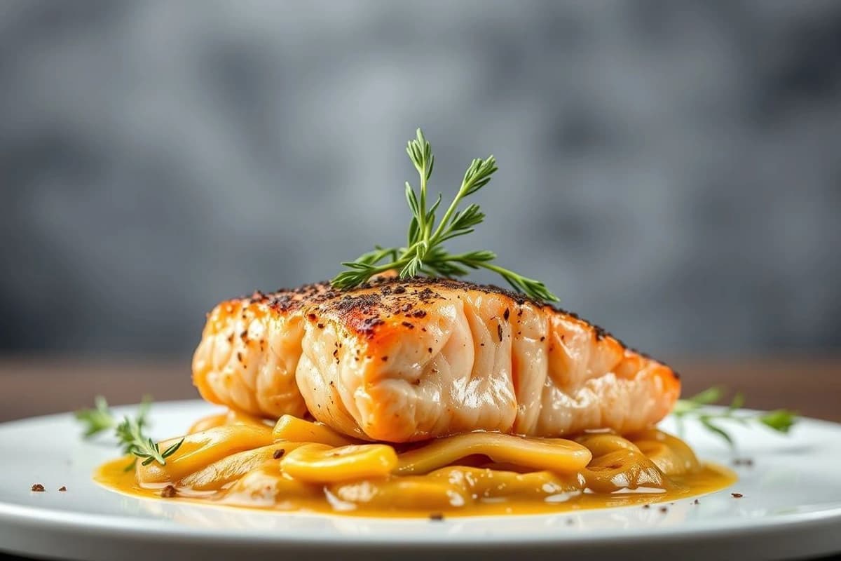 Salmón al Horno con Mantequilla de Mostaza y Hierbas Provenzales