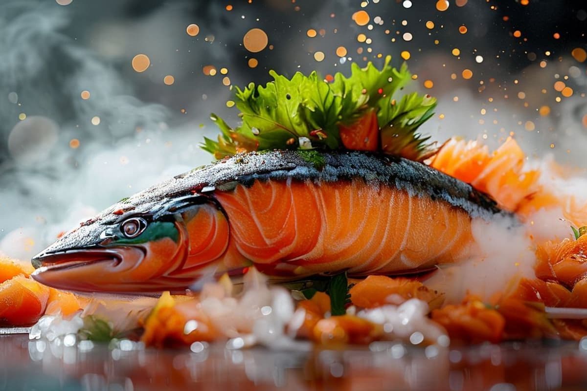 Salmón al vapor en una explosión de sabores tailandeses