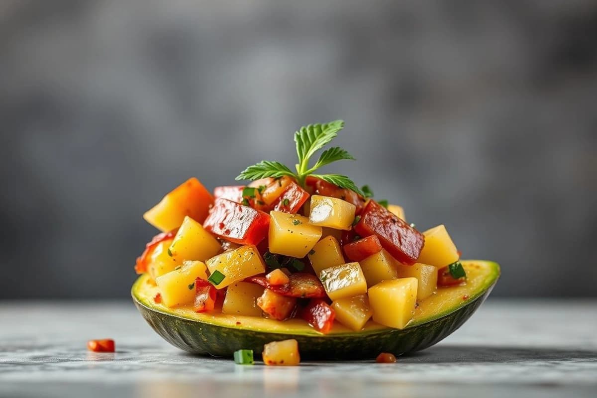 Salsa de Aguacate con Jamón de Puerco Ahumado y Chipotle