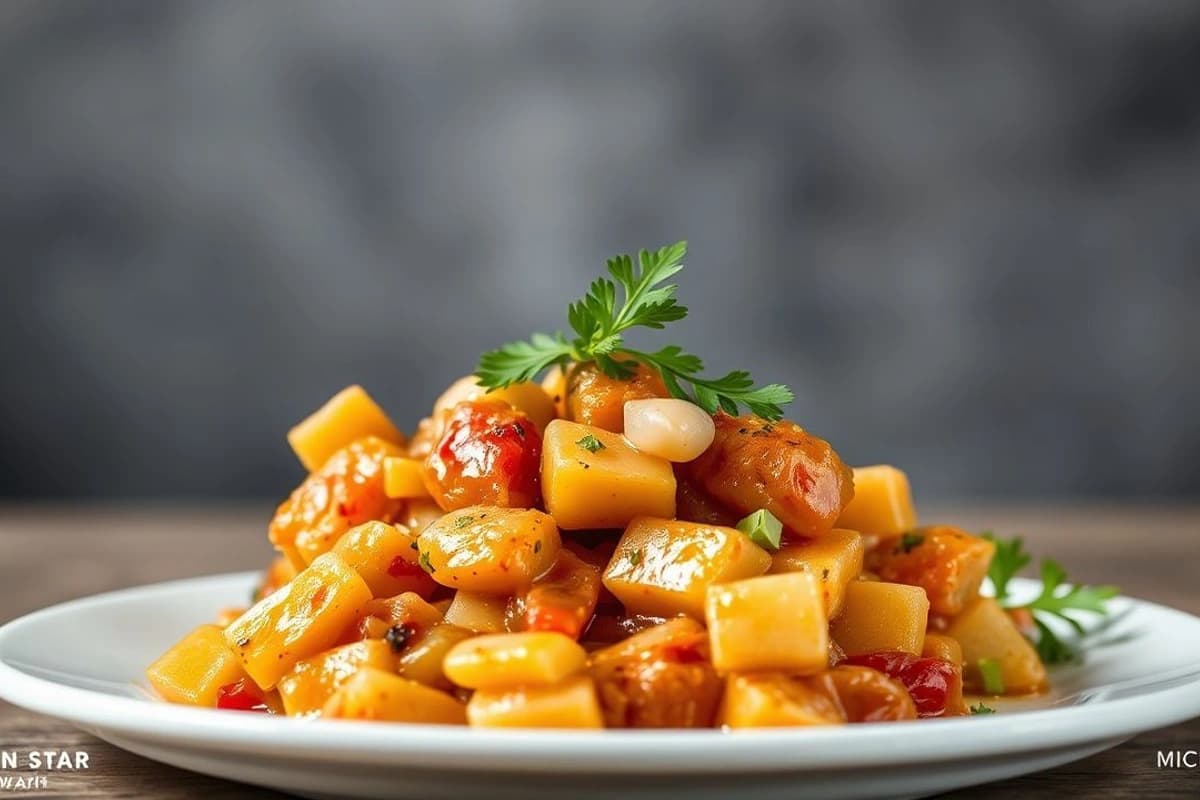 Salsa de pollo vietnamita con cebolla caramelizada y jengibre fresco