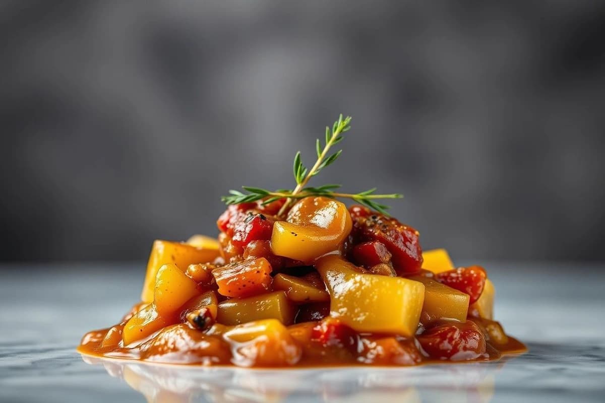 Salsa de Ternera al Vapor con Cebolla Caramelizada y Apio Picado: Un toque de Francia en cada bocado