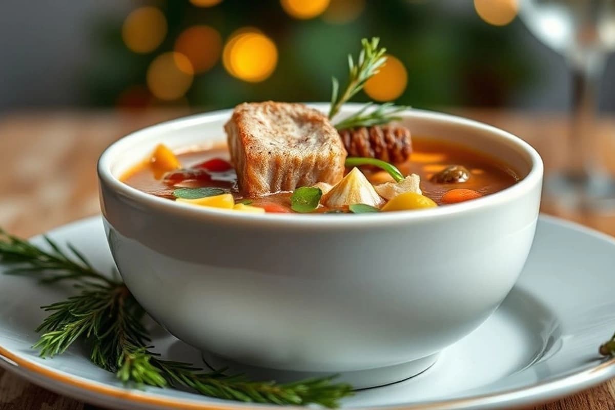 Sopa de Navidad con Costillas de Cordero y Verduras Frescas