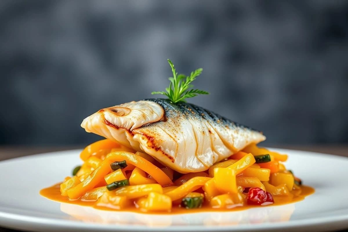 Sudado de Pescado Azul con Aji Amarillo, Zanahoria y Cebolla: Un Plato de Fuego Peruano