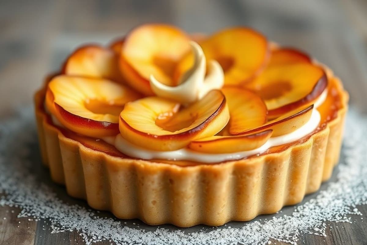 Tarta Tatin de Manzanas Caramelizadas con Crema de Vainilla y Canela