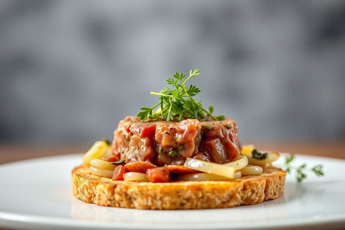 Tartare de Cordero con Hierbas de Provenza y Tostadas Crujientes