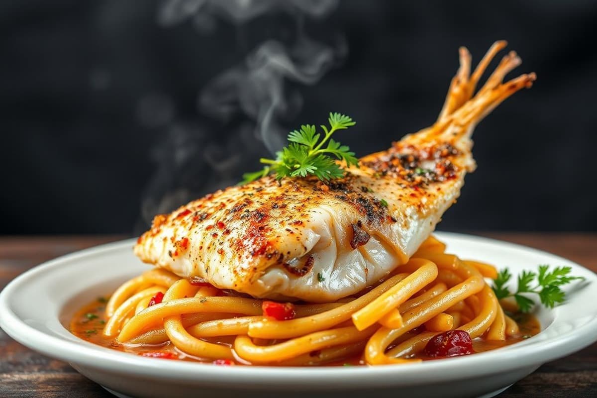 Tilapia a la parrilla con salsa de soja y jengibre: fusión china-americana