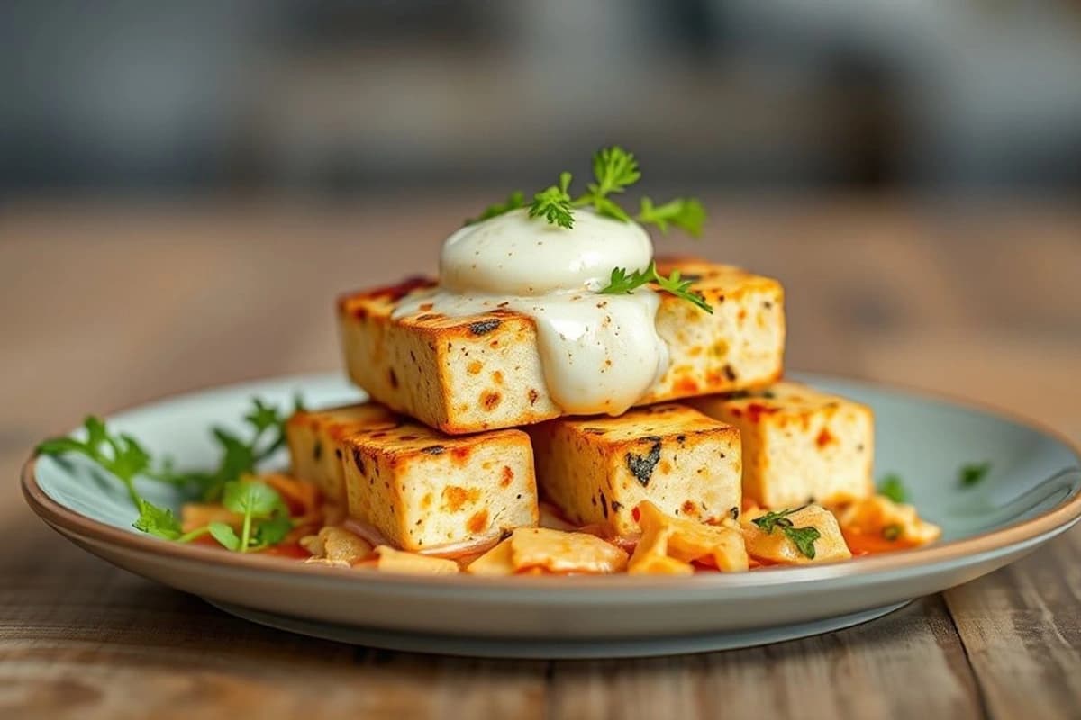 Tofu Tikka Marroquí con Especias Indianas y Yoghur de Limón