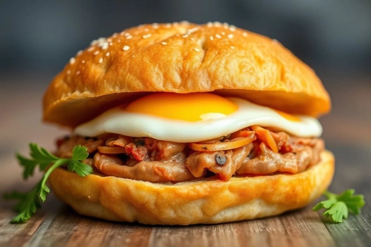 Tortas fritas de maíz con relleno de choripán y huevo revuelto: una fusión de sabores y texturas