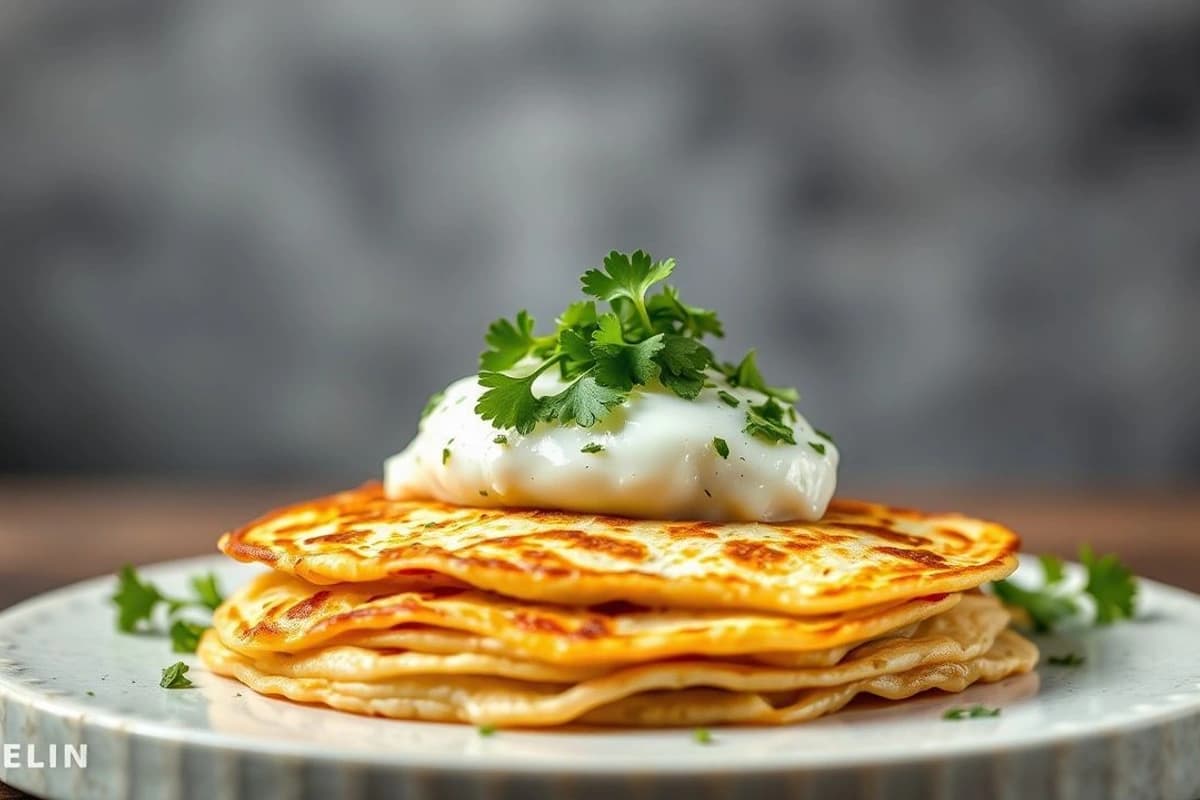 Tortilla de cerdo tailandesa con salsa de coco y cilantro fresco