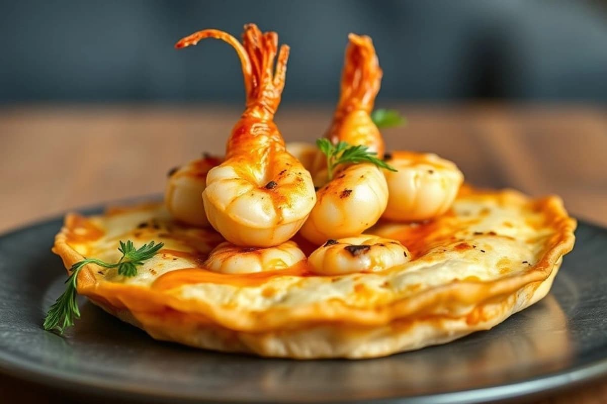 Tortilla de Gambas con Ajo Caramelizado y Pimentón: Un Juego de Sabores y Texturas