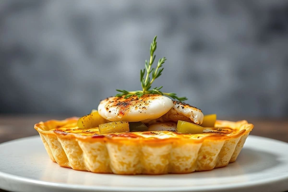 Tortilla de Merluza con Pimientos Asados y Cebolla Caramelizada