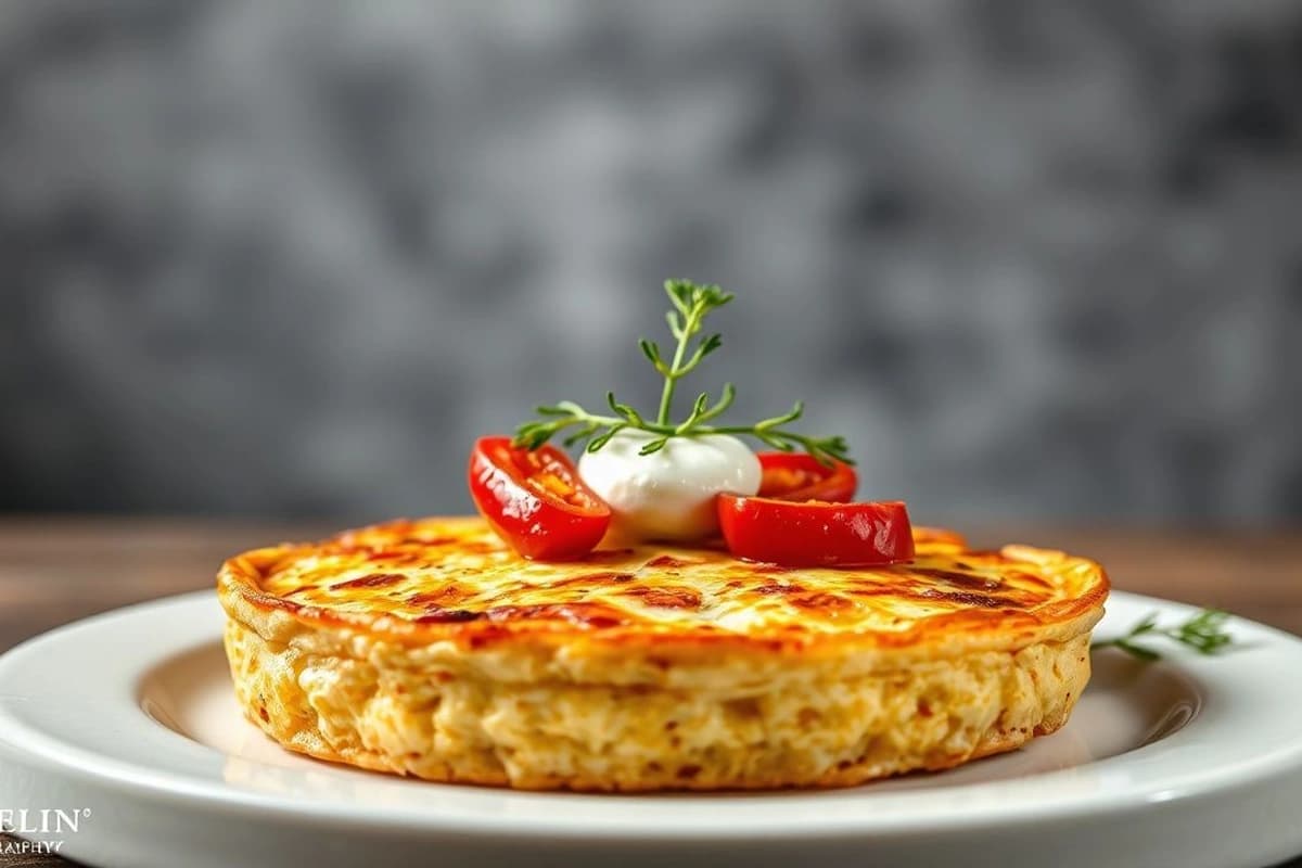 Tortilla de Ternera con Champiñones y Pimientos Rojos al Estilo Español