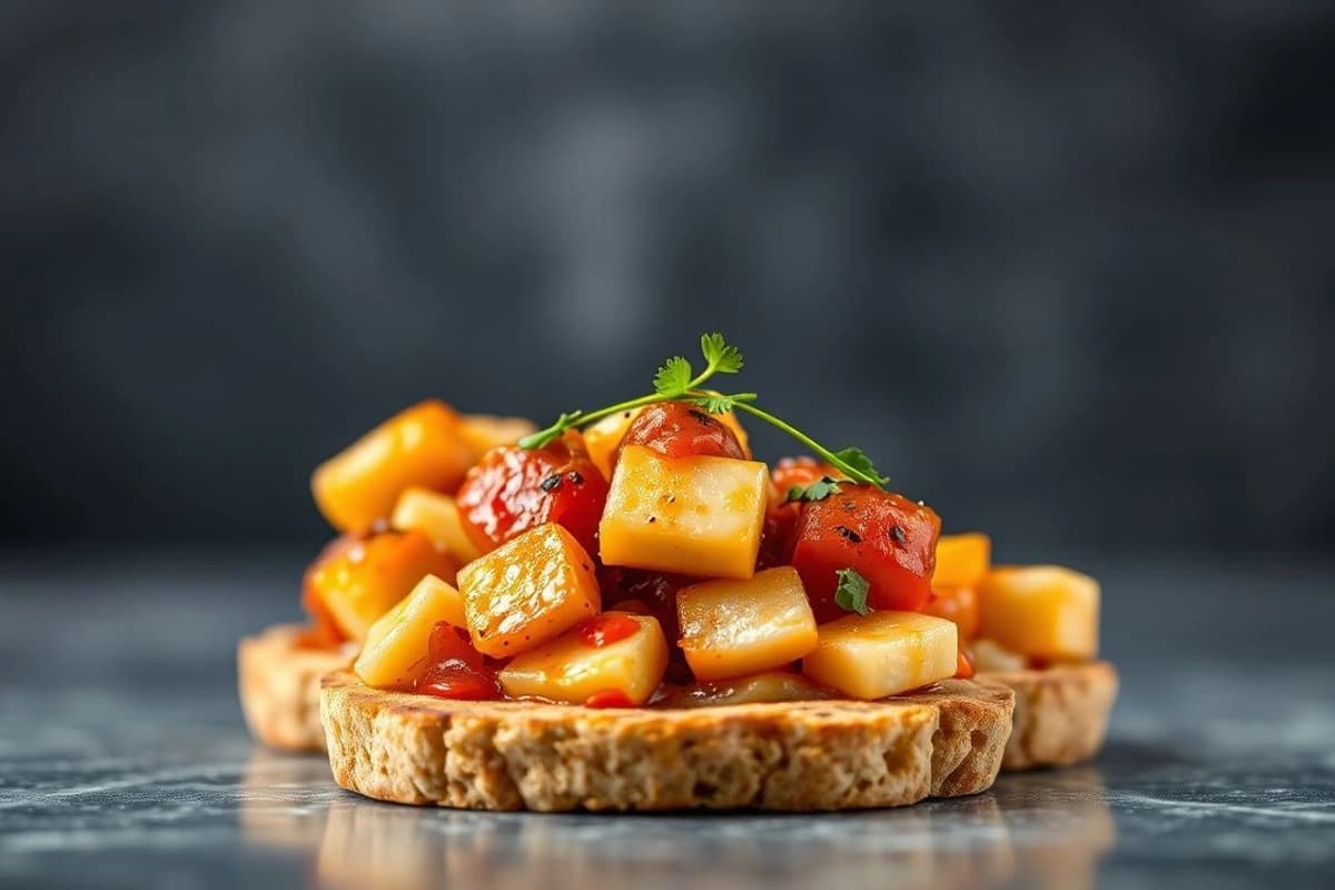 Tostadas de Tofu con Salsa de Tamarindo y Gambas Tostadas: Un Sabor Exótico para Halloween